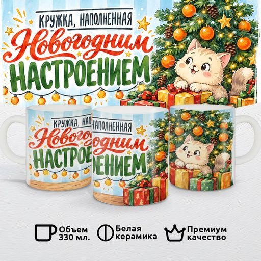 Кружка, наполненная Новогодним настроением